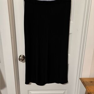 Zara Double Waist Black Midi Skirt